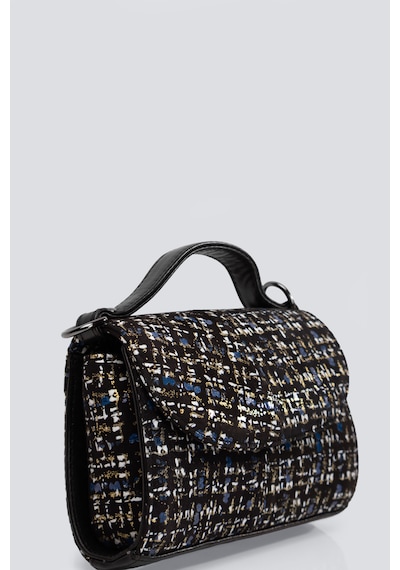 Westbag Kadın Hakiki Deri Kapaklı Omuz Çantası Kartlık Ve Anahtarlık Bölmeli Küçük Boy Çok Renkli Siyah