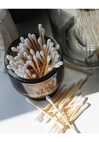 - Humble Brush Cotton Swabs - Blue, Bambu Kulak Çubuğu Mavi, Çevre Dostu Pamuklu Kulak Çubukları, Plastik İçermeyen Ambalaj, Doğal Renkli Pamuktan Kulak Çubukları