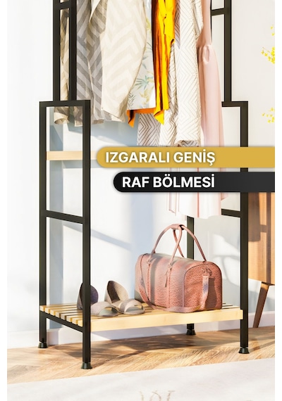 Askılık Vestiyer Antre Hol Yatak Odası Elbise Askılığı Çok Amaçlı Elbise Dolabı Gardırop Doğal Ahşap Siyah Askılık Vestiyer Antre Hol Yatak Odası Elbise Askılığı Çok Amaçlı Elbise Dolabı Gardırop Doğal Ahşap Siyah