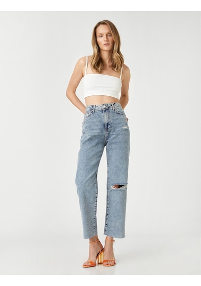 Koton Yüksek Bel Kot Pantolon Düz Paça Normal Kesim - Eve Jean Orta İndigo 3sal40001md 3SAL40001MDMID İndigo Koton Yüksek Bel Kot Pantolon Düz Paça Normal Kesim - Eve Jean Orta İndigo 3sal40001md 3SAL40001MDMID İndigo