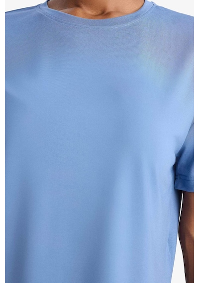 DeFactoFit Oversize Geniş Kalıp Bisiklet Yaka Sporcu Modal Kısa Kollu Tişört E2932AX25SMIN34