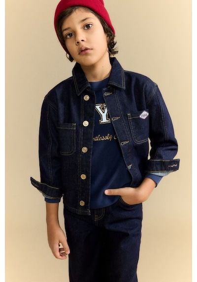 Defacto Erkek Çocuk Düğmeli Denim Ceket G4378a826spbe278 Mavi-be278
