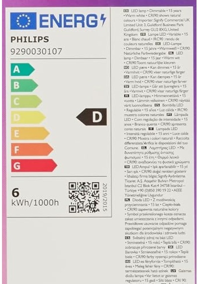 Led Classic 60w St64 E27 Kısılabilir Filament Ampul Wgd90 Enerji Sınıfı D