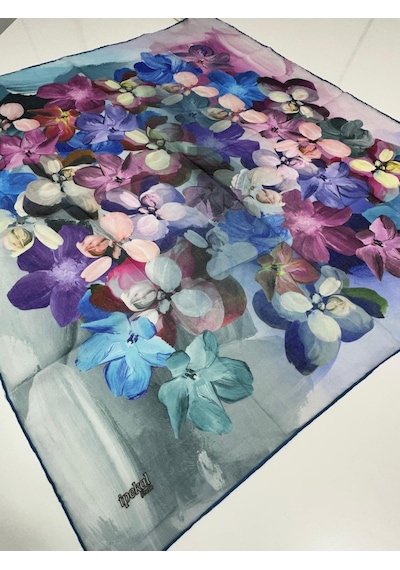 İpekal Fresh Soft Pamuk Eşarp - 05083 - 90 X 90 / 29 Gri - Mavi 29 Gri - Mavi