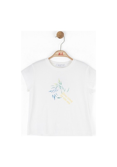 Xo Kids Kız Çocuk Tişort 4-8 Yaş 38532 Ekru