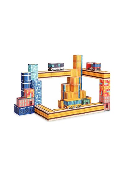 Kzl Şehir Temalı Manyetik Blok Yapı Küpleri Seti 2x2x2 Cm 96 Parça Ch1435