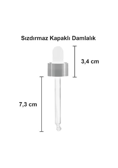 Afracam Şeffaf 50 Ml Kapaklı Dropper Damlalık Cam Şişe 30 Adet Siyah