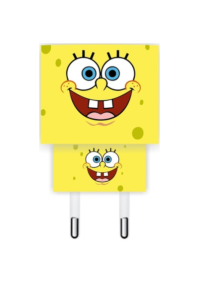 Iphone 20w Şarj Aleti Kaplaması Sünger Bob Şarj Aleti Sticker