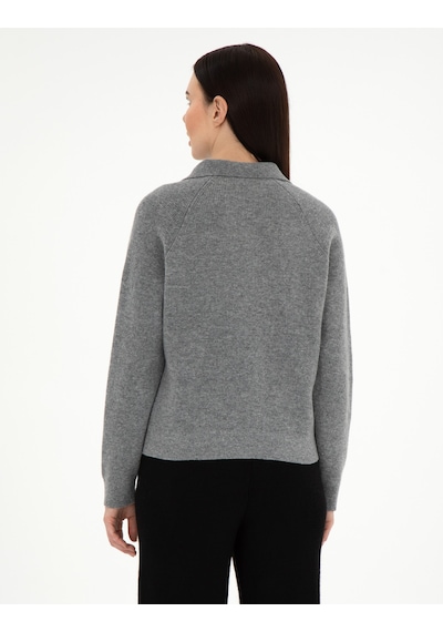Pierre Cardin Kadın Gri Melanj Kazak /triko 50296492-vr086 GRİ MELANJ Gri Melanj