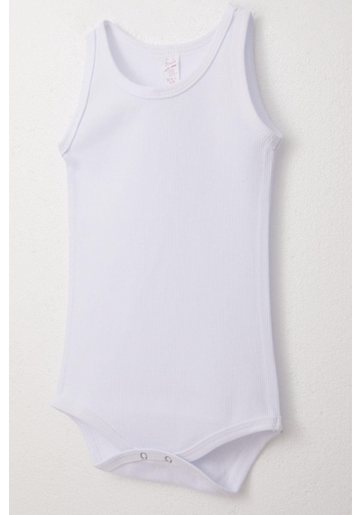 Breeze Kız Bebek Atlet Zıbın Body Çizgili 9 Ay-3 Yaş, Beyaz Beyaz