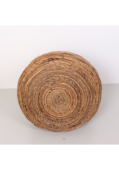 Aztek Doğal Abaka El Yapımı Yuvarlak Kulplu Sepet 45x48x66 Cm Bej