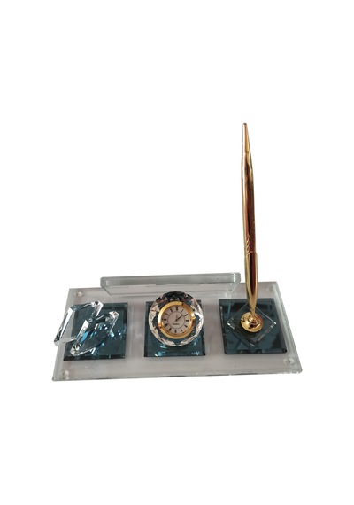 Mertkristal Kristal Masa İsimliği Kalemli Ofis Hediyesi Masa İsimliği M514