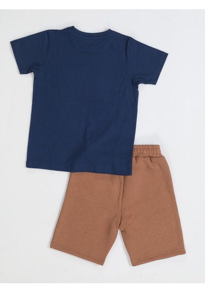 Casabony New Gen Kahve Şort + T-shirt Takım - Kahverengi