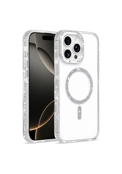 Apple iPhone Uyumlu 16 Pro Max Kılıf M-safe Şarj Özellikli Zore Tera Silikon Kapak - Şeffaf