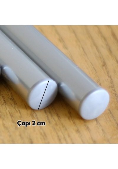 Alüminyum Metal Oklava 2'li Set 74-49 Cm Börek Hamur Yufka Açma Silindir Yuvarlak Uzun Kısa Mutfak