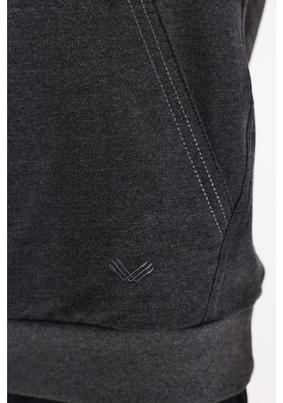 Rowinger Kanguru Cepli Ayarlanabilir Kordonlu Ribana Manşetli Rahat Kesim Kapüşonlu Sweatshirt Antracite