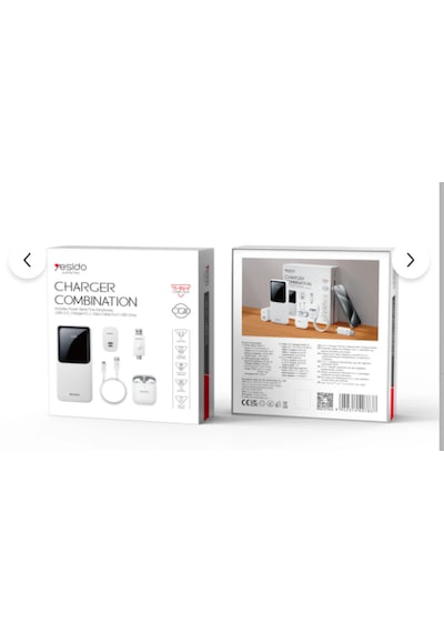 Yesido Cg10 10.000mah Dijital Powerbank 16gb Flash Bellek Airpods Uyumlu  Kulaklık 12w Şarj Aleti Kablo 5in1 Set 1