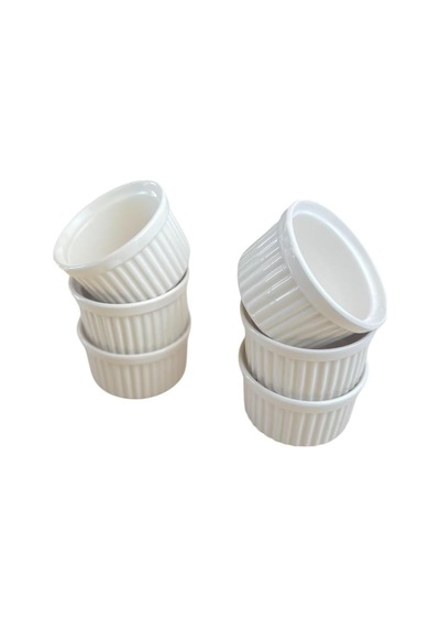 6 Lı Sufle Kabı, Porselen Sufle Kabı 9cm Krem Diğer