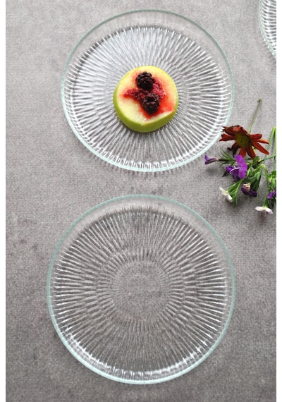 6 Adet Cam Mini Tatlı Pasta Tabağı 16 Cm Sunumluk Tabak