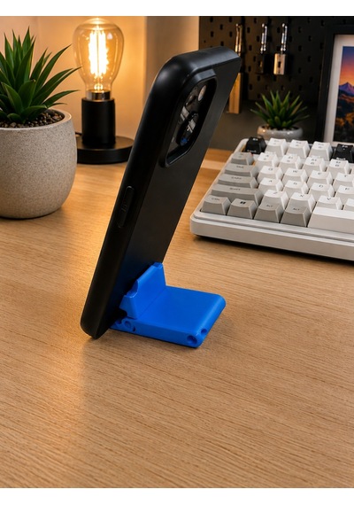 Veriqo 3d Katlanabilir Telefon Standı Mini Telefon Tutucu Katlanır Masaüstü Telefon Standı Anahtarlıklı Mavi