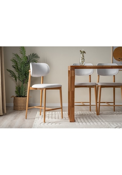 Polo Bohem Ahşap Bar Sandalyesi Natural
