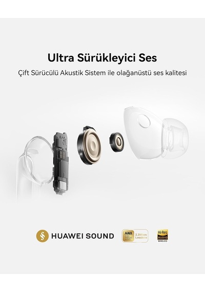 Tr Freebuds Pro 5 Kulaklık, İş Ve Ofis İçin Çift Sürücülü Yapay Zeka Gürültü Engelleme Sürükleyici Ses Ve