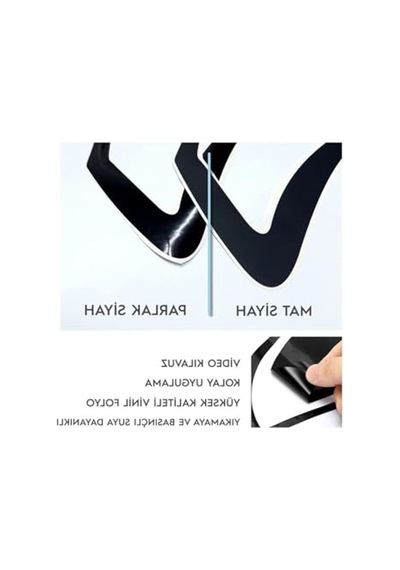 Kaplama Sticker İle Parlak Siyah Stop Çerçevesi Abanoz