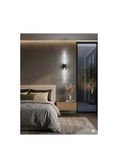 Bubblelight Large 51 Cm Modern Tasarım Led Aplik - Duvar Lambası - Siyah - Elektrikli - Beyaz Led Siyah Elektrikli 51