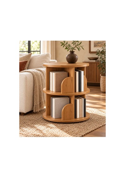 Kitaplık Raflı Komodin Yan Sehpa Çok Amaçlı Düzenleyici Modüler Kitaplık 70x45 Cm Kahverengi - 938874604 Kahverengi