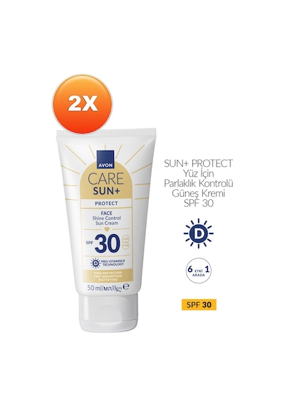 Avon Sun+ Protect Yüz İçin Parlaklık Kontrolü Güneş Kremi SPF30 2 x 50 ML