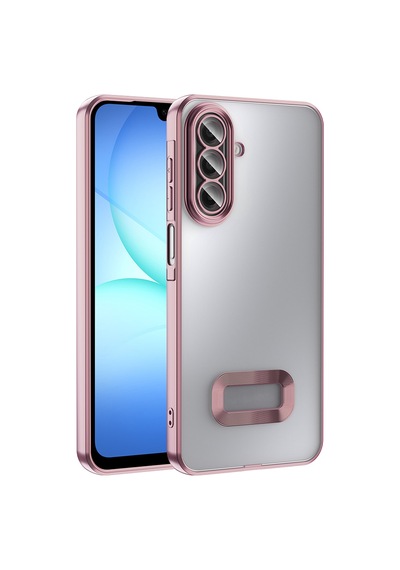 Galaxy Uyumlu A17 Kılıf Kamera Lens Korumalı Logo Gösteren İnce Hafif Pazarplus Gümüş