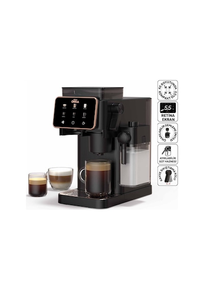 Arzum OK0047 Okka Barista Compact 1400 W Süt Hazneli 15 Bar Basınçlı Otomatik Espresso Makinesi