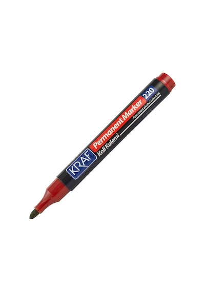 Kraf 220 Kırmızı Yuvarlak Uç Permanent Koli Kalemi