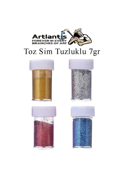 Altın Gümüş Kırmızı Mavi Toz Sim Tuzluklu 7 Gr 4 Adet Renkli Toz Sim Epoksi Reçine Okul Etkinlik Dekarasyon Slime