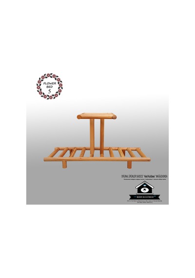 Çiçek Standı - Walnut Ceviz Çiçeklik -Saksılık- Çiçek Rafı