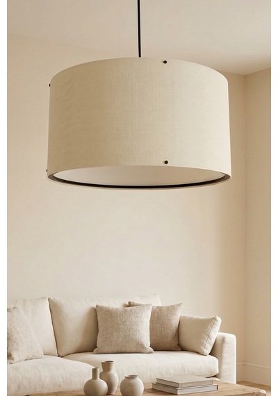Krem Kumaş Başlıklı Sarkıt Avize 35 Cm 16396249