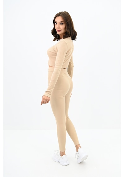 Koza Butik Kadın Kaşkorse Crop Tayt Takım 3727-23 001