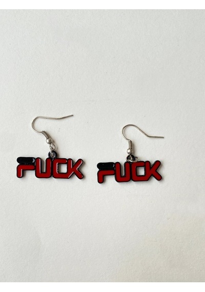 Paytak Moda F Ck Yazılı Renkli Unisex Metal Küpe Pytkkupe153 Çok Renkli