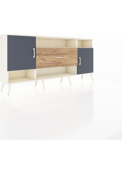 Arges Konsol 5 Raflı Tek Çekmeceli 2 Kapaklı 176x30x83 Aytaşı-antrasit/çam Antrasit/çam Arges Konsol 5 Raflı Tek Çekmeceli 2 Kapaklı 176x30x83 Aytaşı-antrasit/çam Antrasit/çam