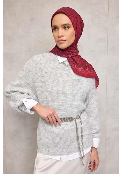 Silk Home Viskon Velora Eşarp Dört Mevsim Zincir Desen Berry 90x90 Çok Renkli