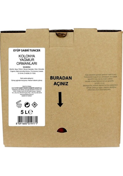 Eyüp Sabri Tuncer 68 Derece Yağmur Ormanları Kolonyası Bag In Box 5 L