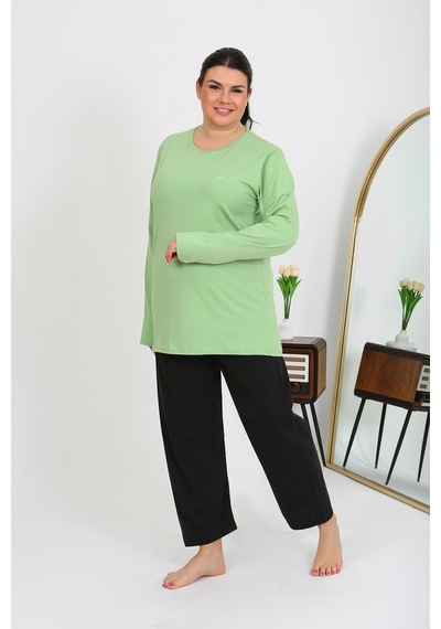 Akbeniz Kadın Büyük Beden Uzun Kol Penye Pijama Takımı Fıstık Yeşili 202408 Yeşil Akbeniz Kadın Büyük Beden Uzun Kol Penye Pijama Takımı Fıstık Yeşili 202408 Yeşil