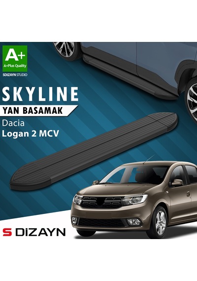 S-dizayn Dacia Logan 2 Mcv Skyline Siyah Yan Basamak 183 Cm 2013-2020 A+ Kalite