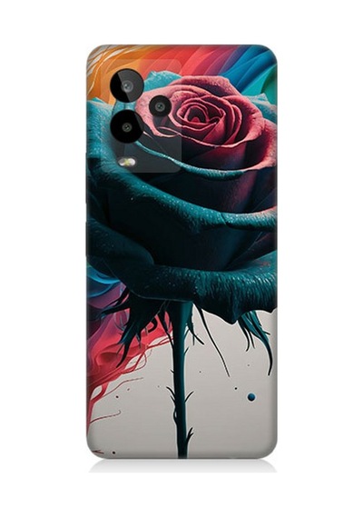 General Mobile Gm 24 Pro Uyumlu Siyah Gül Rüyası Desenli Silikon Kılıf Çok Renkli