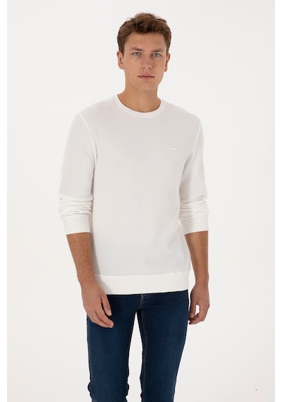 U.S. Polo Assn. Erkek Regular Fit Bisiklet Yaka Beyaz Sweatshirt 50316390-VR184
