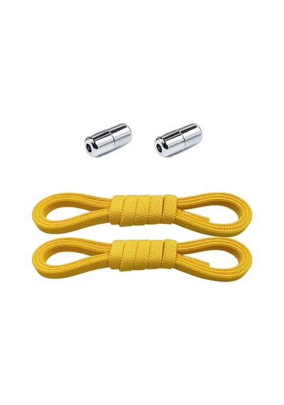 Ayarlanabilir 1 Çift Sarı Vidalı Kapsül Uçlu 6 Mm Lastik Pratik Bağcık Sarı