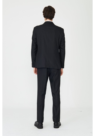 Siyah Modern Kesim Slim Fit Erkek Takım Elbise Siyah
