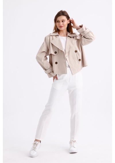 Pastelastore %100 Pamuk Gabardin Astarlı Oversize Geniş Kalıp Kadın Crop Kısa Trençkot 1122 Taş Rengi Taş Pastelastore %100 Pamuk Gabardin Astarlı Oversize Geniş Kalıp Kadın Crop Kısa Trençkot 1122 Taş Rengi Taş