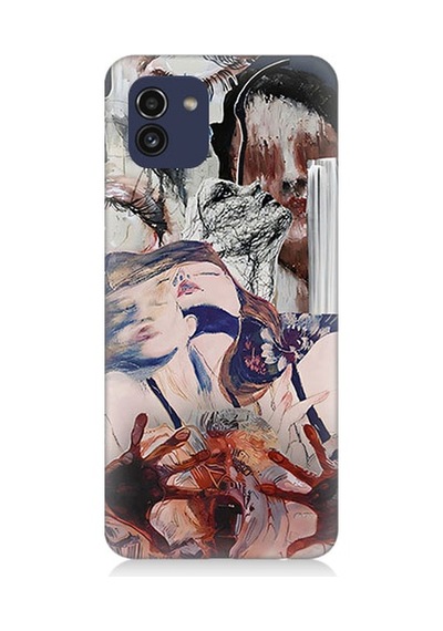 Samsung Galaxy A03 Uyumlu Soyut Kadın Desenli Silikon Kılıf