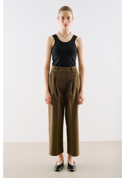 Manuka Gabardin Straıght Pileli Pantolon Haki Aw26pnt00004-09